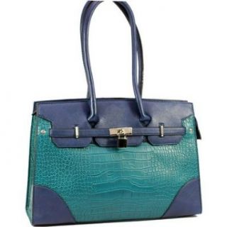 Dasein Designer Inspired Handbag W/ Croco Texture Embossed