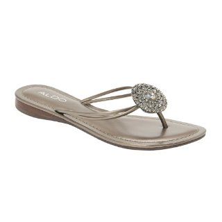  ALDO Maddoy   Women Flat Sandals   Med. Silver   6½ Shoes