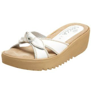 Sbicca Womens Tessa Sandal,White,5 M US Shoes