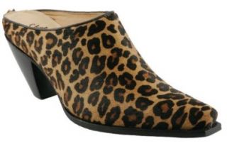 Western Cowboy Boots Shoes Mule Slide Leopard Print Heels Shoes