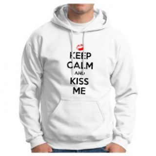 Keep Calm and Kiss Me Hoodie Hooded Sweatshirt Valentines