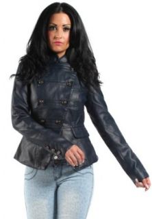 Gorgeous Faux Leather Jacket, Military Style Blazer, Light