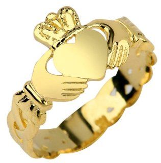 Gold Claddagh Ring with Trinity Irish Claddagh Friendship