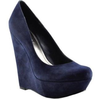Bakers Womens Mona 2 Wedge Pump Blue 5 Shoes