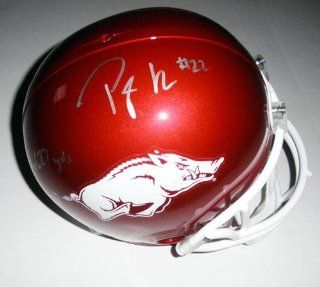 Peyton Hillis Autographed Helmet   Arkansas   Autographed