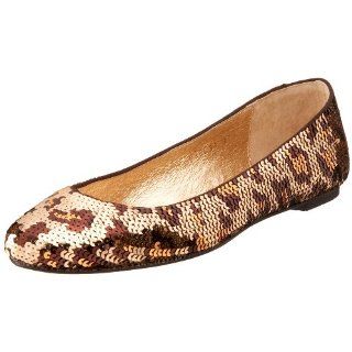 Multi  Sequin Animal Print Flat,Brown,36 EU (US Womens 6 M) Shoes