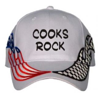 Cooks Rock USA Flag / Checker Racing Hat / Baseball Cap