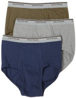 Fruit of the Loom Mens Rugged Brief 3 Pack, Loam Heather