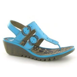 : Fly London Osmo Turquoise Leather Womens Sandals Size 40 EU: Shoes