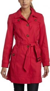 Tommy Hilfiger Womens Marlo Trench Coat,Raspberry,X Large