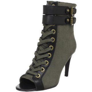 Womens Follie Lace Up Ankle Bootie, Army/Black, 39 M EU/9 M US: Shoes