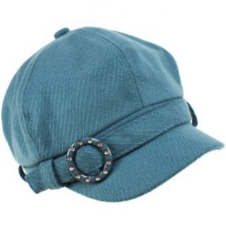 Kids 3 7 Girls Crystal Buckle Newsboy Hat Cap Turquoise