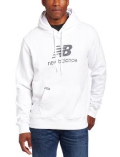 New Balance Mens Pullover Hoodie, White, Small Clothing