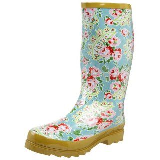  Barefoot Tess Womens Rain Boot Floral,Light Blue,11 M US: Shoes