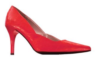 Le Dame Wide Red Pump Shoes