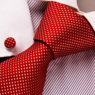 Red Checkered Tie, Cufflinks Gift Box Set Cheap Neckties