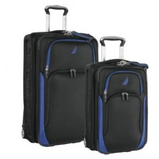 Nautica Freeboard Two Piece Luggage Set, Black/Alpine Blue