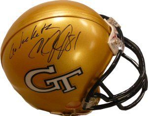Calvin Johnson Signed Georgia Tech Mini Helmet Ncaa