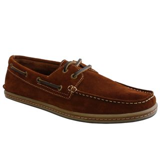 GBX Mens Red Brown Suede Boat Shoes