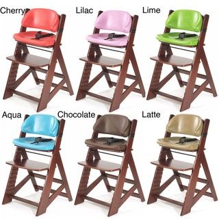 Height Right Mahogany High Chair with Comfort Cushions