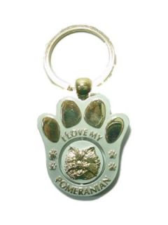 Pomeranian Key Ring Paw Print Made in the USA   It Spins