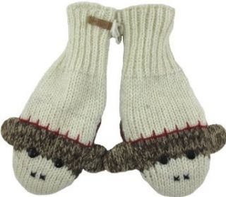 DeLux Cute Sock Monkey Brown Wool Animal Mittens Clothing