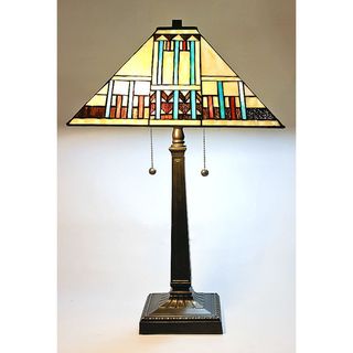 Tiffany Style Blue Mission Table Lamp
