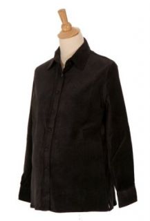 Lilo Maternity Button Down Corduroy Shirt Black Clothing