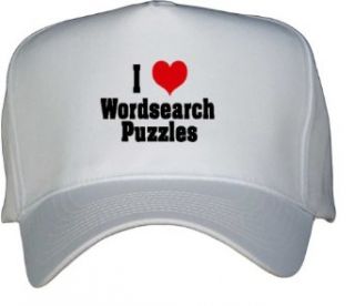 I Love/Heart Wordsearch Puzzles White Hat / Baseball Cap