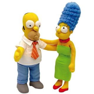 sonores Homer and Marge 37 cm   Peluches sonores taille env. 37