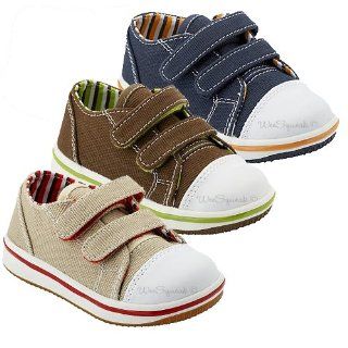 Navy Velcro Tennis Shoes Orange Piping Baby Boys 4: Wee Squeak: Shoes