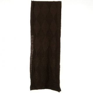 Flat Knit Solid Argyle Muffler   Brown W31S49D Clothing