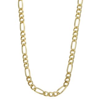 Caribe Gold 14k over Sterling Silver 22 inch Figaro Chain (3 mm