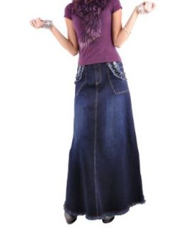 Style J Gorgeous Darling Long Jean Skirt: Clothing
