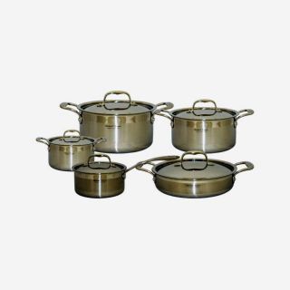 Concord 10 piece 18/10 Tri ply Stainless Steel Cookware Set