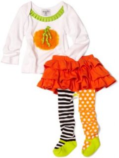 Mud Pie Baby girls Infant Pumpkin Skirt Set: Clothing