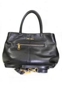 Prada Handbags Black Soft Calf Leather BN1832: Clothing