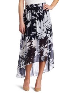 Vince Camuto Womens Abstract Leaf Maxi Skirt, Blue Night