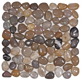 Polished Natural Stone Mosaic Tiles (Pack of 10)