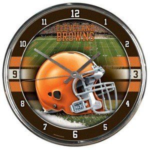 Cleveland Browns Chrome Wall Clock: Sports & Outdoors