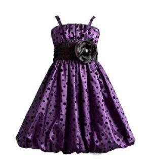 Eloise Polka Dot Bubble Holiday Dress with Flower Sash for