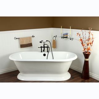 Double ended Cast Iron 72 inch Pedestal Bathtub with 7 inch Drillings