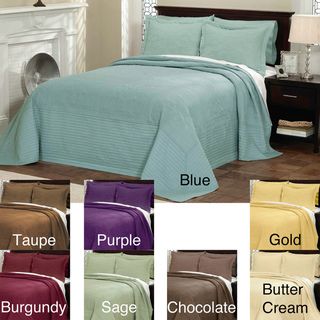 Vibrant Solid colored Quilted French Tile Polyester Bedspread