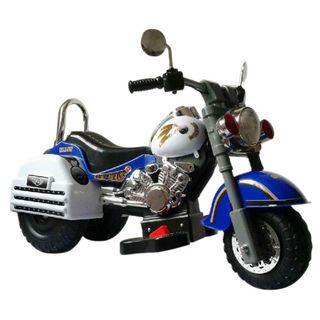 Harley Style Blue/ White 6 Volt Ride on Motorcycle