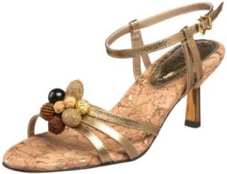 Renee Womens Pamela Ankle Strap Sandal,Antique Gold,6.5 M US: Shoes