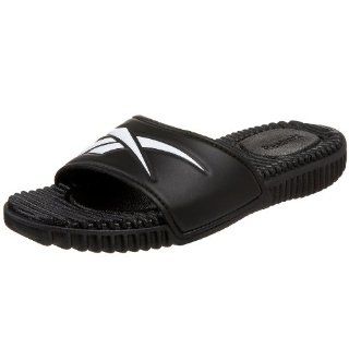  Reebok Womens Fieldside Slide Sandal,Black/White,5 M: Shoes