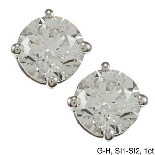 14k White Gold 1 to 2ct TDW Diamond Stud Earrings