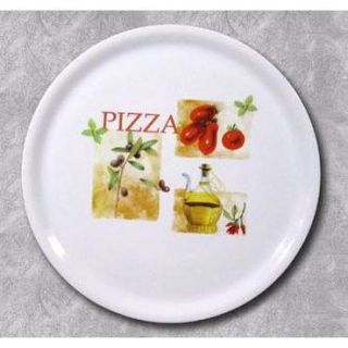 à pizza 31 cm décor italien   Porcelaine blanche, Diamètre  31