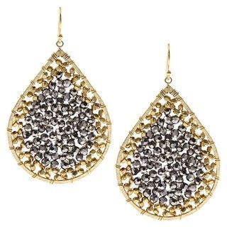 Goldplated Silvertone Crystal Drop Earrings
