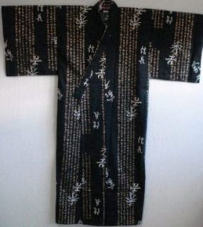 Kimono with Gold Calligraphy design (cotton Yukata Robe